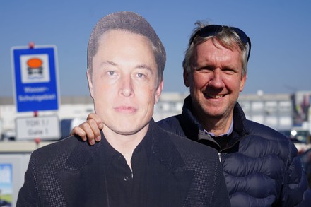 Tesla Enthusiast Martin Wrobel Poses Cardboard Editorial Stock Photo ...