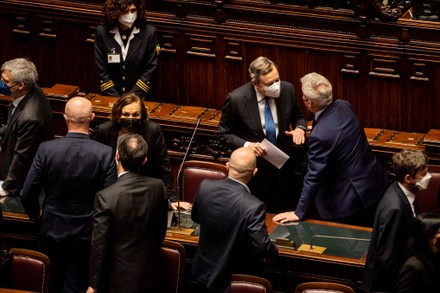 Ukrainian President Zelensky addresses members of the Italian Parliament, Rome, Italy - - 22 Mar 2022