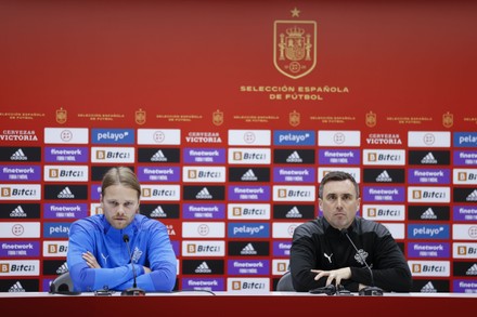 Iceland's National soccer press conference, A Coruna, Spain - 28 Mar 2022
