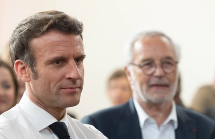 Macron arrives at the House of the Lighthouse, Dijon, France  - 28 Mar 2022