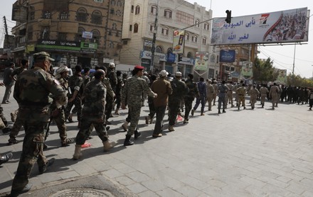 Houthis Military Parade In Sana'a, Sanaa, Yemen - 29 Mar 2022 Stock 