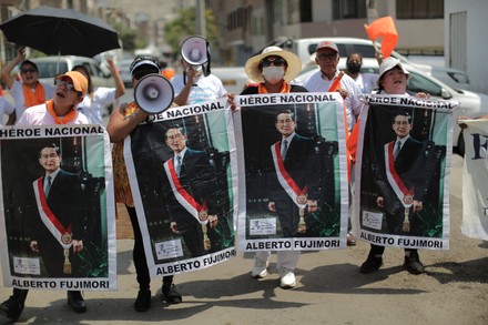 Supporters of Alberto Fujimori await his release, Lima, Peru - 29 Mar 2022