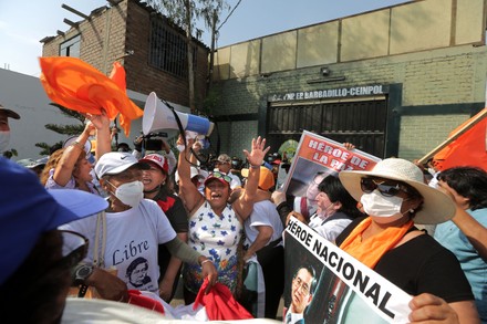 Supporters of Alberto Fujimori await his release, Lima, Peru - 29 Mar 2022