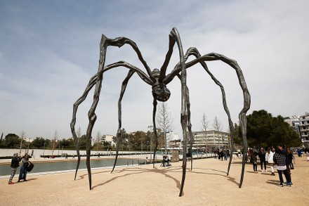 Louise Bourgeois sculpture Maman on display at SNFCC Esplanade, Athens, Greece - 30 Mar 2022