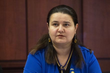 Ukrainian Ambassador Oksana Markarova Looks On Editorial Stock Photo