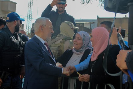 Tunisia's Speaker of the Parliament Rached Ghannouchi arrives for questioning in Tunis - 01 Apr 2022