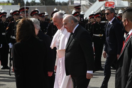 Pope Francis arrives in Malta, La Valletta, Italy - 02 Apr 2022