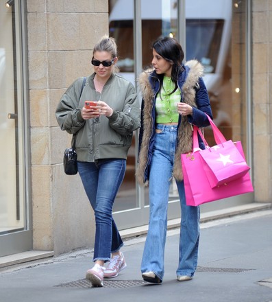 Costanza Caracciolo seen walking with her friend, Milan, Italy - 01 Apr 2022