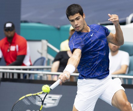 Carlos Alcaraz Spain Returns Forehand Shot Editorial Stock Photo ...