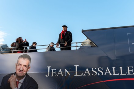 Jean Lassalle tour bus in Marseille, France - 02 Apr 2022