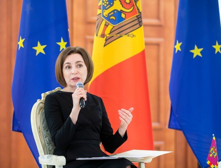 Moldovas President Maia Sandu Speaks Press Editorial Stock Photo ...