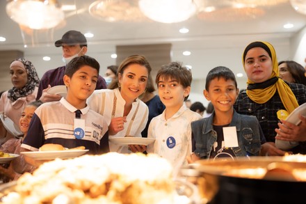 King Abdullah II and Queen Rania join orphans for Iftar, Jordan - 08 Apr 2022