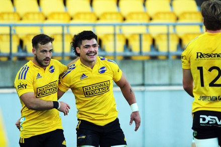 Hurricanes Duplessis Kirifi Celebrates His Try Editorial Stock Photo ...