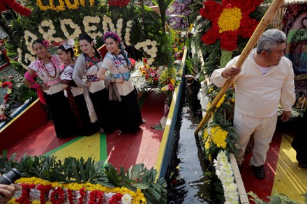 Canoe Competition For The Contest And Celebrations Of The Most Beautiful Flower Of The Ejido In Xochimilco, Mexico City - 08 Apr 2022