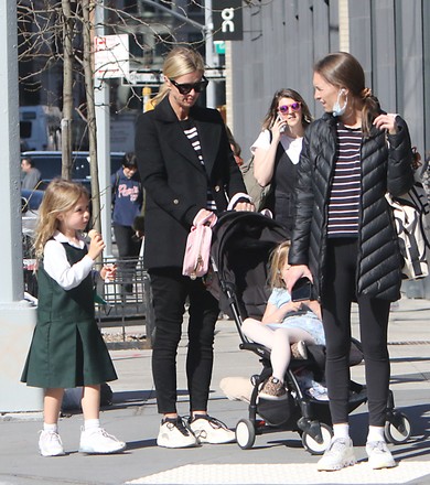 Nicky Hilton Rothschild seen with her daughters, Soho, New York, USA - 08 Apr 2022