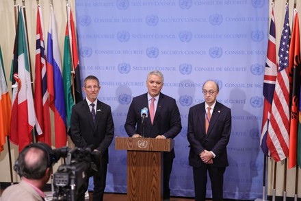 Ivan Duque Marquez, President of the Republic of Colombia at UN, New York, USA - 12 Apr 2022