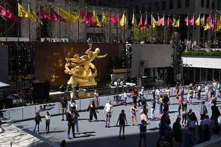 Opening day of Flippers Roller Boggie Palace NYC, Rockefeller Center Rink, New York - 15 Apr 2022