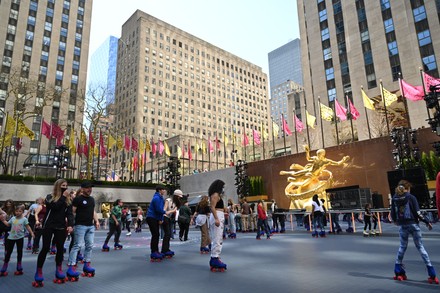 Opening day of Flippers Roller Boggie Palace NYC, Rockefeller Center Rink, New York - 15 Apr 2022