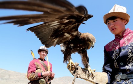 Kyrgyz Berkutchi Eagle Hunters Holds His Editorial Stock Photo - Stock ...