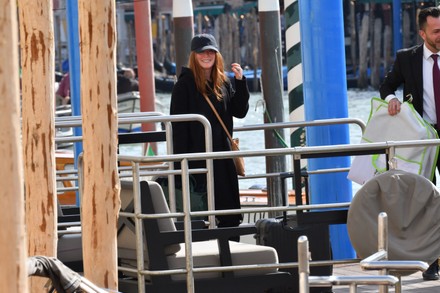 Julianne Moore and her husband arrive by taxi boat to the 59th International Art Exhibition - La Biennale di Venezia, Venice, Italy - 19 Apr 2022