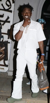 Antonio Brown shows off some designer bling as he leaves Craig's restaurant, West Hollywood, California, USA - 19 Apr 2022