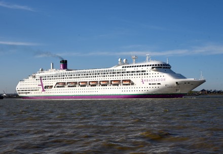 Ambassador Cruise Line flag ship Ambience, London International Cruise Terminal, Tilbury UK - 20 Apr 2022