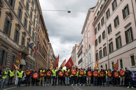 Workers Students Strike Together Invading Rome Editorial Stock Photo ...