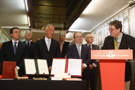 Portuguese President Marcelo Rebelo de Sousa visits Cervantes Institute in Madrid, Spain - 25 Apr 2022