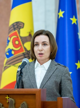 President of Moldova Maia Sandu briefing about regional security ...