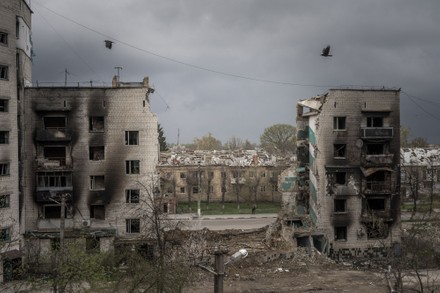 Destroyed Neighborhoods in Borodyanka, Ukraine - 26 Apr 2022 Stock ...