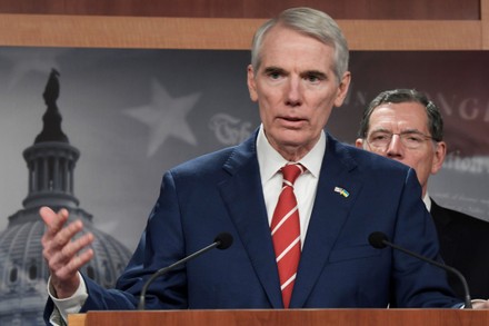 Senator Portman, Senate Republicans hold press conference on border and Title 42 in Washington, US - 27 Apr 2022