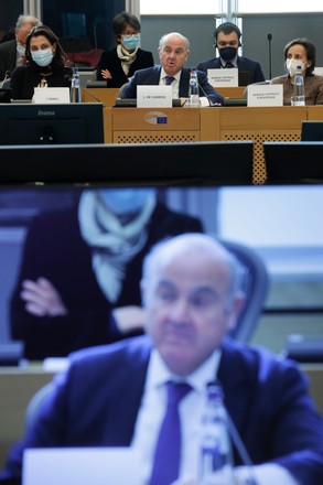 European Central Bank 2021 report at EU Parliament, Brussels, Belgium - 28 Apr 2022