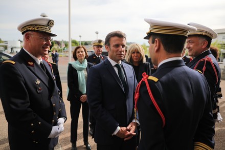 French President Macron visits Percy Army Hospital in Clamart, France - 28 Apr 2022