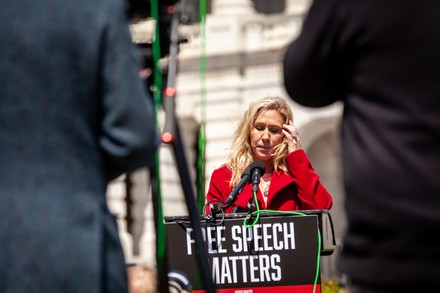 Marjorie Taylor Greene press conference on free speech, Washington, United States - 28 Apr 2022
