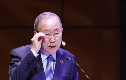 UN former secretary-general Ban Ki-Moon conference in Bogota, Colombia - 30 Apr 2022