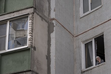 Residents Still Living in Apartments on the Edge of Kharkiv, Ukraine Close ro Russian Border - 02 May 2022