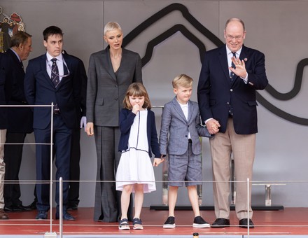 Princess Charlene and Prince Albert with their children at the E-Prix in Monaco - 30 Apr 2022
