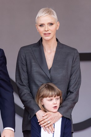 Princess Charlene and Prince Albert with their children at the E-Prix in Monaco - 30 Apr 2022