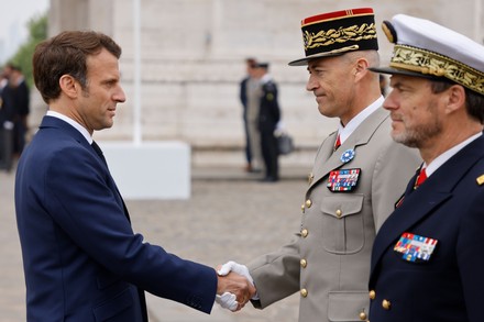 Emmanuel Macron L Shakes Hands French Editorial Stock Photo - Stock ...