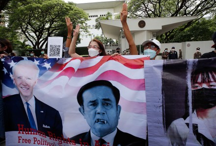 Anti-government protest against lese majeste law at US embassy, Bangkok, Thailand - 10 May 2022