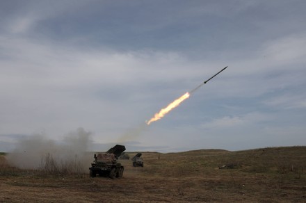 Ukrainian Mlrs Grad Frontline Positions Luhansk Editorial Stock Photo ...