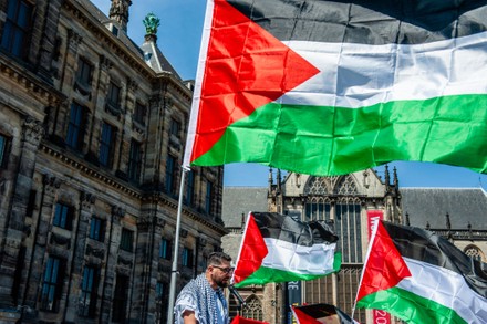 Palestinian Flags March Held In Amsterdam, Netherlands - 15 May 2022