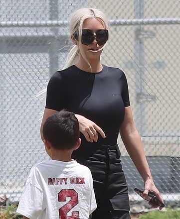 Kim Kardashian at soccer with son Saint in Los Angeles, California, USA - 15 May 2022
