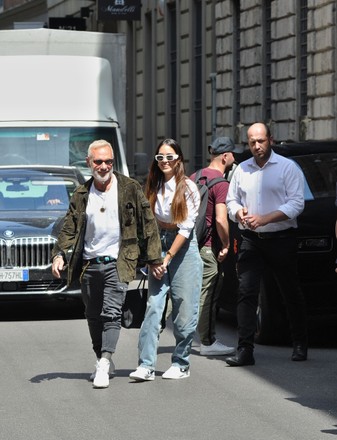 Exclusive - Gianluca Vacchi and Sharon Fonseca out and about, Milan, Italy - 16 May 2022