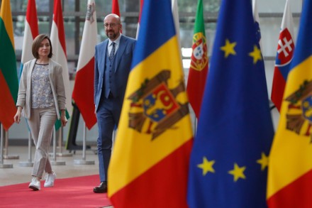 President of Moldova Maia Sandu in Brussels, Belgium - 17 May 2022