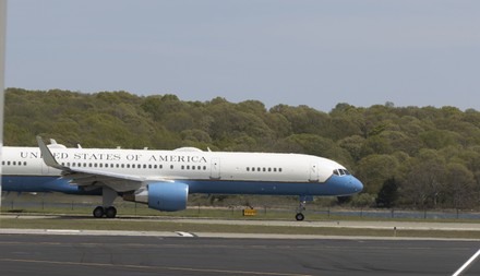 Air Force Two at Groton-New London Airport, New London, Connecticut, USA - 18 May 2022