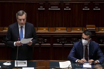 Italian prime minister Draghi addresses the parliament over Ukraine situation, Rome, Italy - 19 May 2022