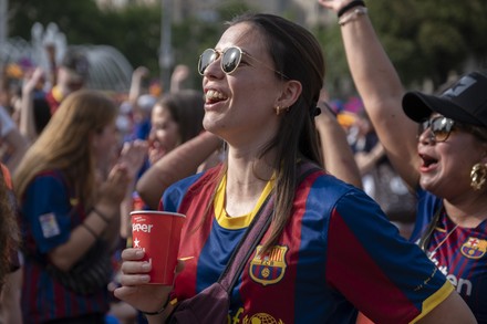 Female Barcelona Football Club Supporter Wearing Editorial Stock Photo -  Stock Image