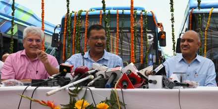 Delhi Chief Minister Arvind Kejriwal Flags Off 150 DTC Electric Buses, New Delhi, India - 24 May 2022