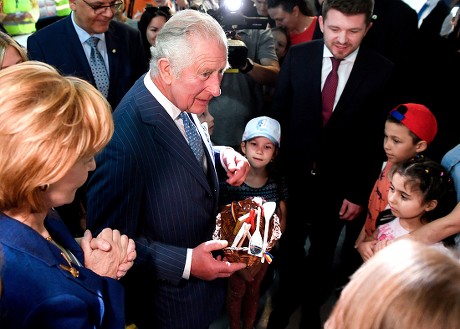 Prince of Wales pays a visit at center for Ukrainian refugees in Bucharest, Romania - 25 May 2022